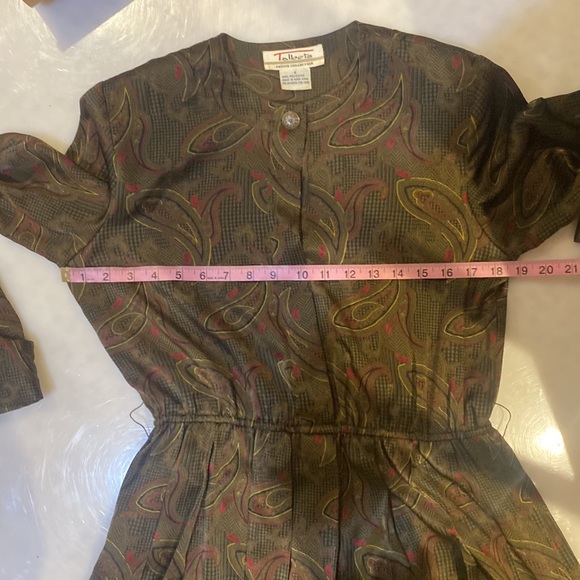 Vintage Talbots Long Sleeved Houndstooth and Paisley Dress (Size 6P) - Picture 12 of 12
